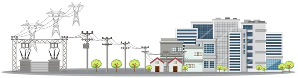 城市里的办公大楼 — 图库矢量图片