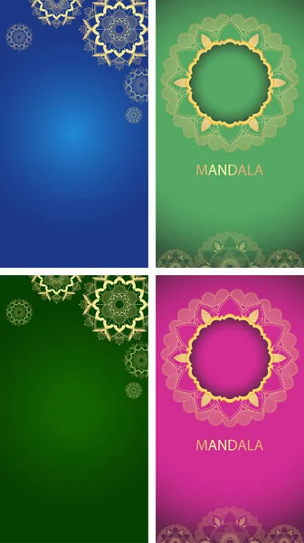 Modelo de fundo com desenhos de mandala — Vetor de Stock