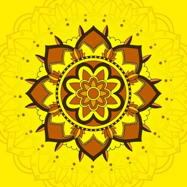 Sarı arkaplanda mandala deseni