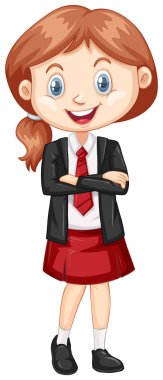 Siyah takım elbiseli mutlu bir kız