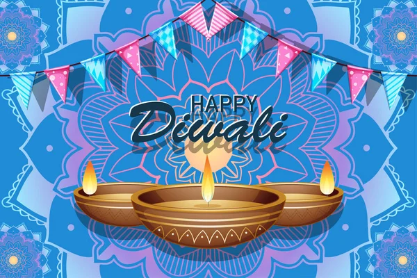 Affiche ontwerp voor happy Diwali — Stockvector