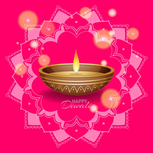 Arrière-plan avec mandala pantern pour heureux festival diwali — Image vectorielle