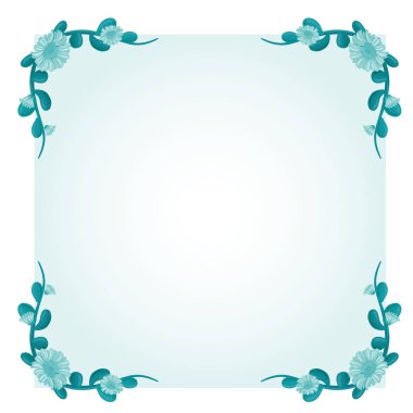 Yeşil çiçek çerçeveli arkaplan şablonu