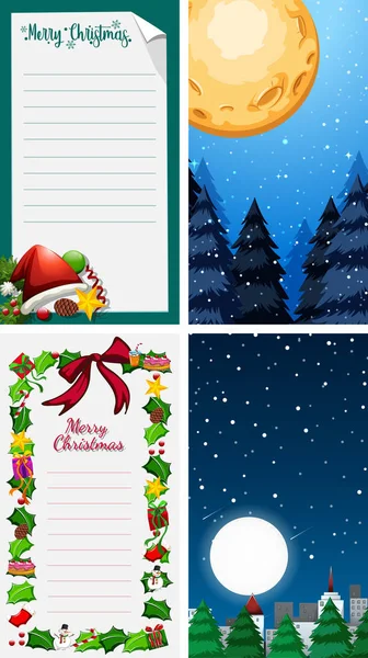 Plantillas de fondo con tema de Navidad — Vector de stock