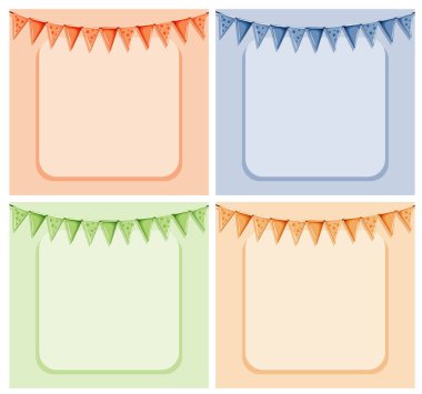 Çerçeve ve bayraklı arkaplan şablonu