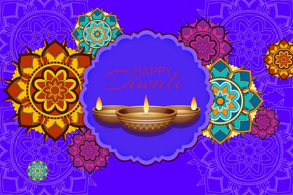 Fondo con pantern mandala para feliz festival diwali — Vector de stock