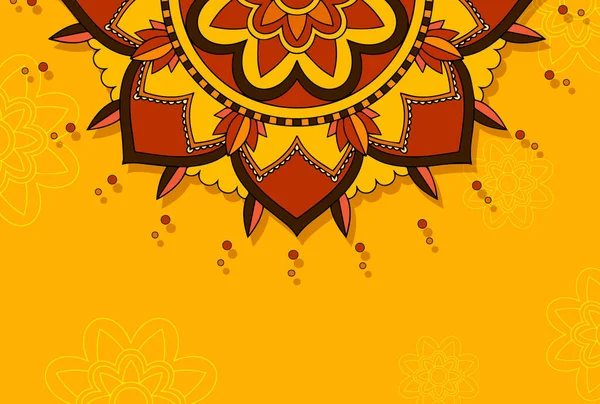Mandala pattern on orange background — Stock Vector