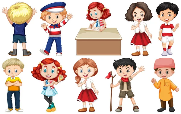 Set of children from different countries — Stock Vector