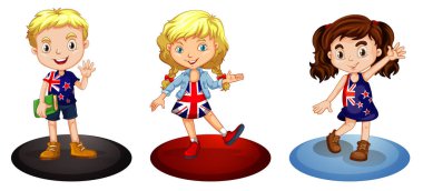 Farklı ülkelerden üç çocuk.