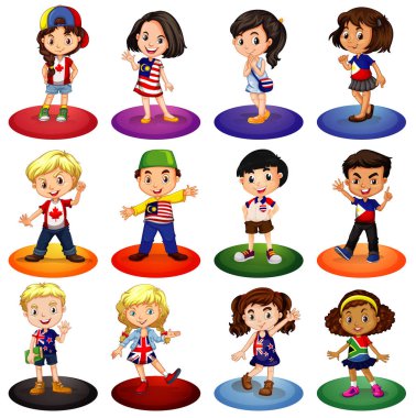 Farklı ülkelerden pek çok çocuk