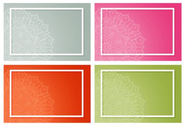 Mandala desenli dört arkaplan