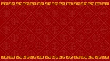 Kırmızı Çince desenli arkaplan şablonu