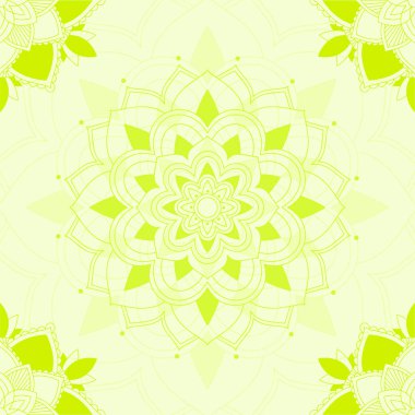 Yeşil arkaplanda mandala desenleri