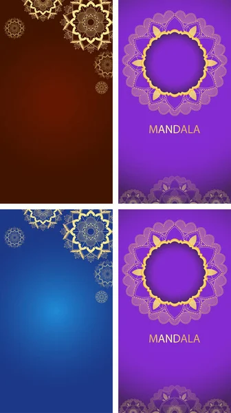 Hintergrund-Vorlage mit Mandala-Designs — Stockvektor