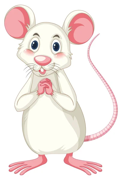 White rat on white background — Stock Vector