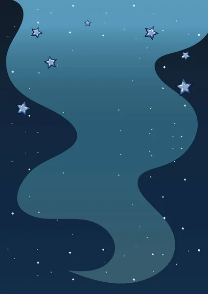 Fundo azul com pequenas estrelas e fumaça — Vetor de Stock