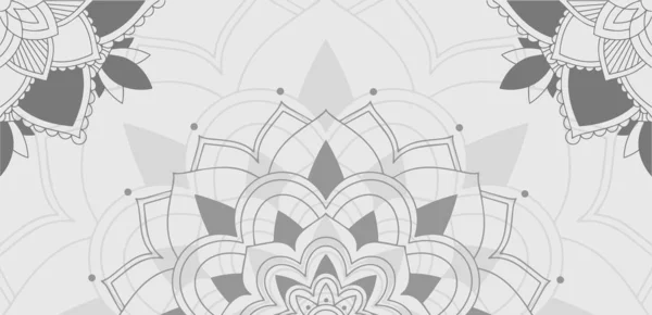 Mandala 'nın arkaplan deseni gri — Stok Vektör