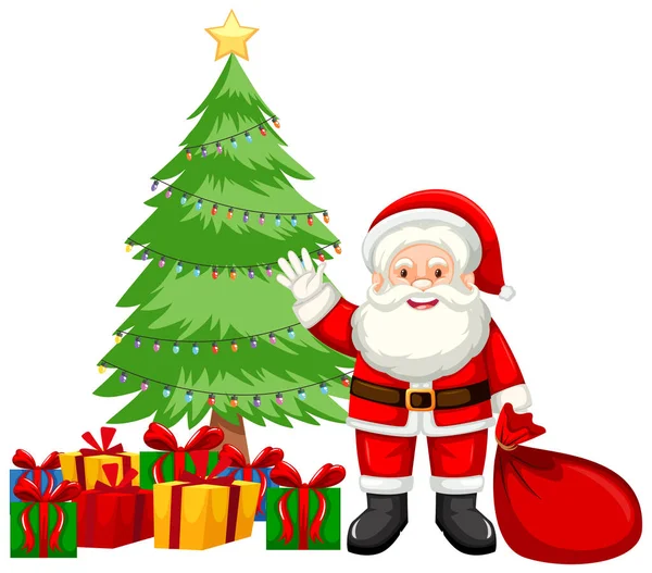 Mikulás és ajándékokat karácsony téma — Stock Vector