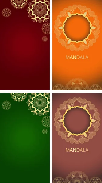 Plantilla de fondo con diseños de mandala — Archivo Imágenes Vectoriales