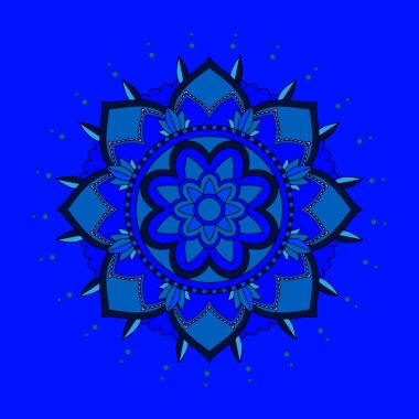 Mandala pattern on blue background