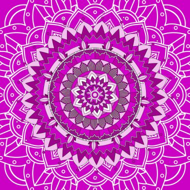 Pembe arkaplanda mandala desenleri
