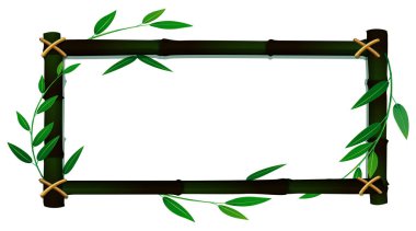Bambu yapraklı çerçeve şablonu
