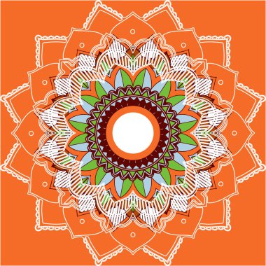 Turuncu arkaplanda mandala desenleri