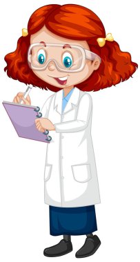 Beyaz arkaplan üzerine notlar yazan kız