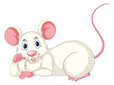 beyaz zemin üzerine beyaz fare