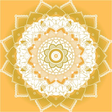 Sarı arkaplanda mandala desenleri