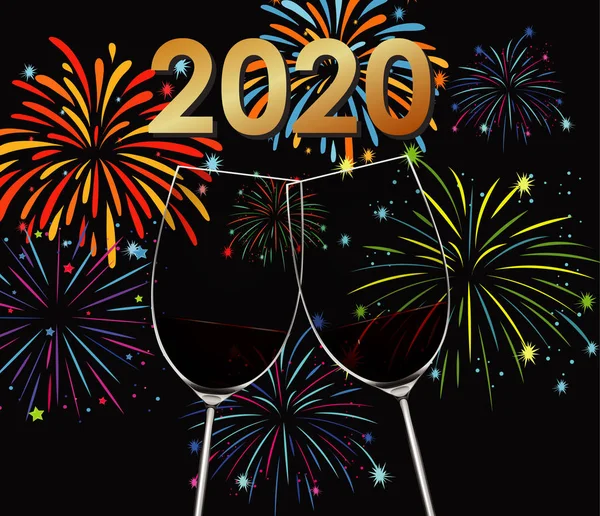 Дизайн плакату на Новий рік 2020 — стоковий вектор
