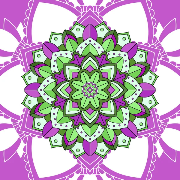 Mandala-Muster auf rosa Hintergrund — Stockvektor