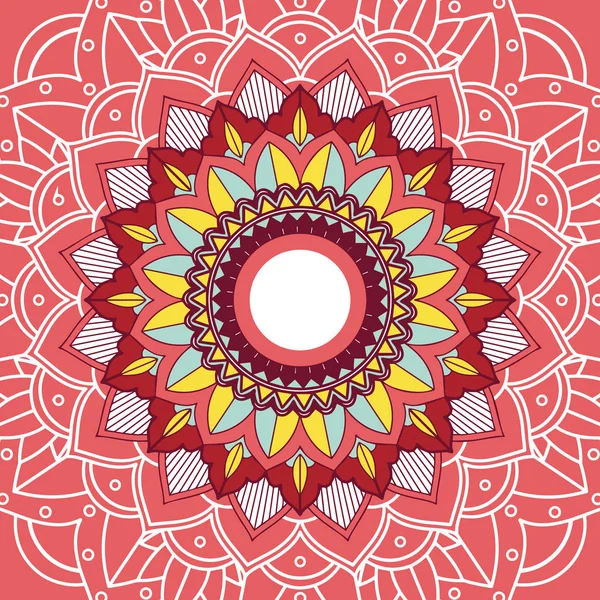 Mandala patterns on red background — Stock Vector