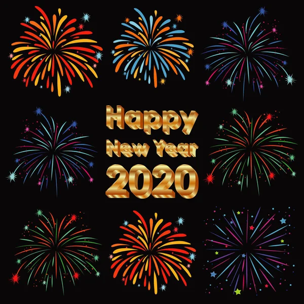 Poster affiche design pour le Nouvel An 2020 — Image vectorielle