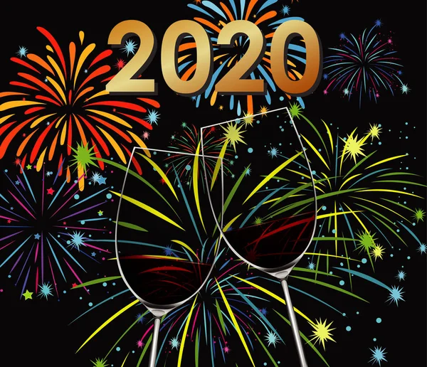 Дизайн плакату на Новий рік 2020 — стоковий вектор