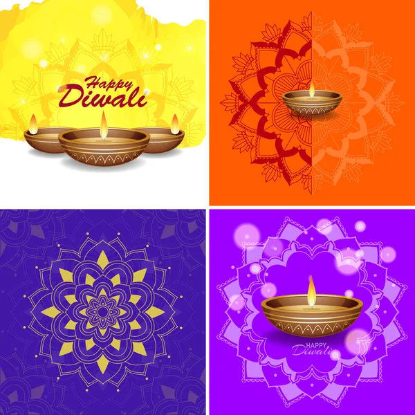 Plantilla de fondo con diseños de mandala — Vector de stock