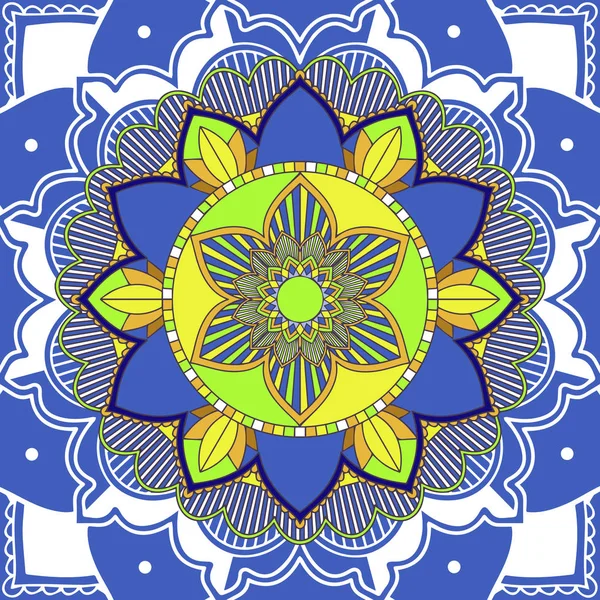 Mandala wzory na niebieskim tle — Wektor stockowy