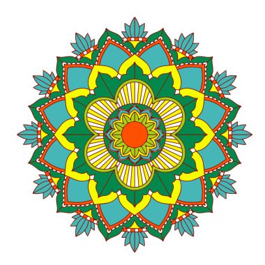 Beyaz arkaplanda mandala desenleri