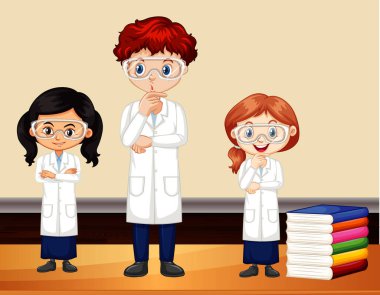 Odada duran üç bilim adamı