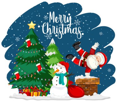 Noel Baba ve kardan adam ile Noel Tema