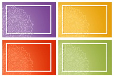 Mandala desenli dört arkaplan şablonu
