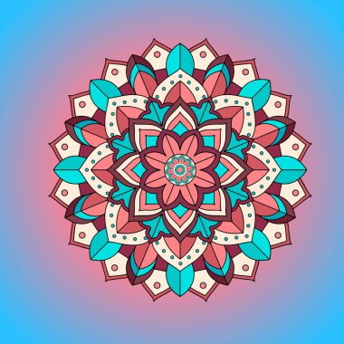 Mavi arkaplanda mandala desenleri