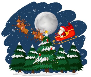 Noel temalı Noel Baba kızağında
