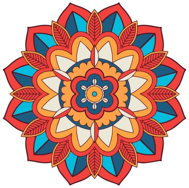 Beyaz arkaplanda mandala desen tasarımı