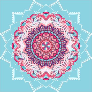 Mavi arkaplanda mandala desenleri