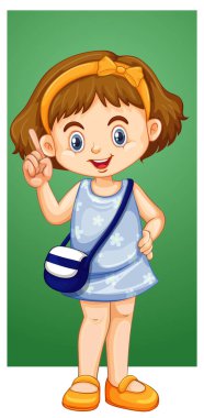 Mutlu kız işaret ediyor