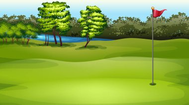 Golf sahasının arka plan sahnesi