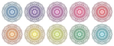 Mandala desenleri farklı renklerdedir