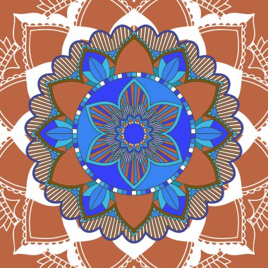 Kahverengi arkaplanda mandala desenleri