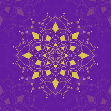 Mor arkaplanda mandala desenleri